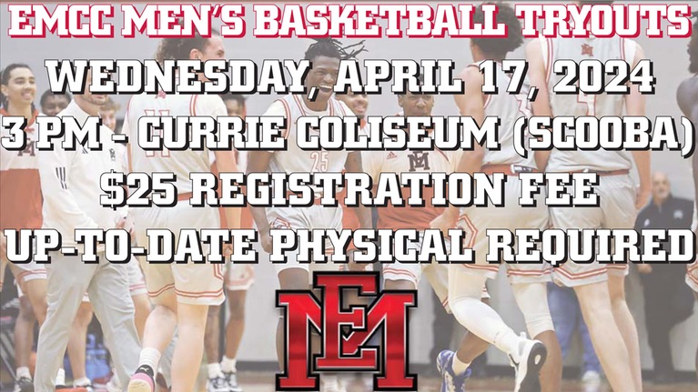 EMCC to hold April 17 men’s basketball open tryouts on Scooba campus