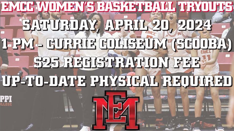 EMCC women’s basketball open tryouts set for Saturday, April 20, on Scooba campus
